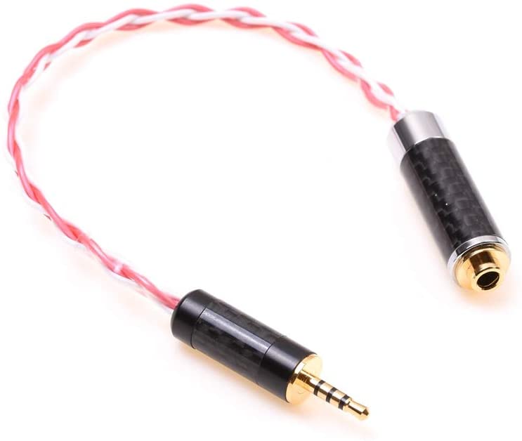 GAGACOCC TRRS 2.5MM Male to 3.5MM Female Trrs Balanced Audio Adapter Hi-end Silver Plated Cable for Astell&Kern AK240 AK380 AK320 DP-X1 FIIO Audio Adapter