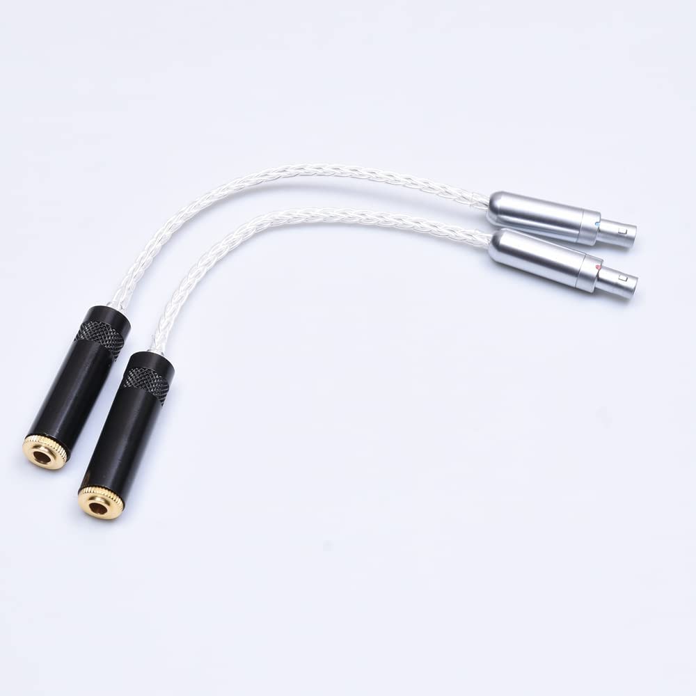 10cm 8 Cores Clear Silver Plated Cable Audio Adapter for Sennheiser HD800 HD800S to Dual 3.5mm Female