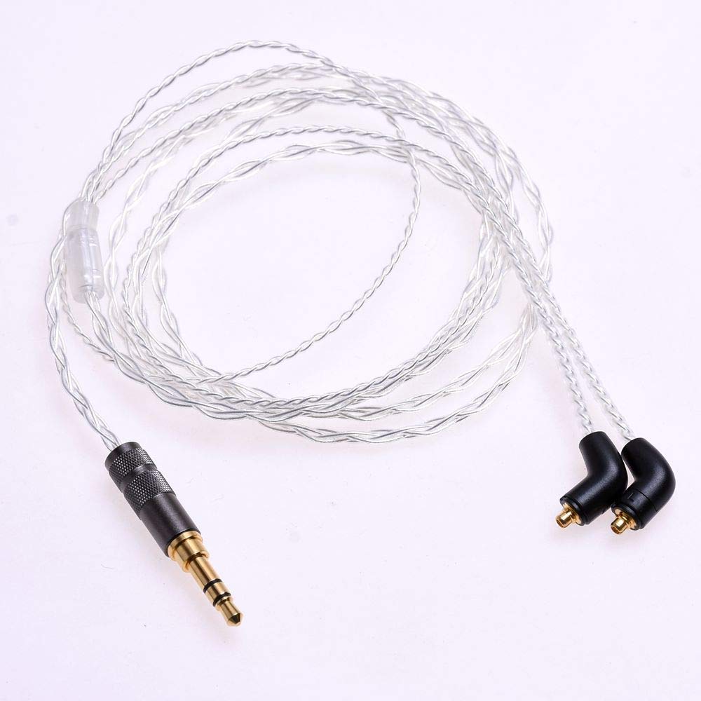 GAGACOCC 1.2m (4ft) 5N OCC Silver Plated for Etymotic Headphone Extension Cord Cable ER4P ER4B ER4S ER4SR ER4XR ER4PT Replacement Cable