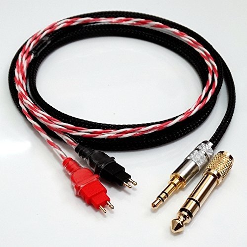 1/4 6.35mm 6ft (1.8m) Hi-end Silver Plated Headphone Upgrade Cable for Sennheiser Hd580 Hd600 Hd650