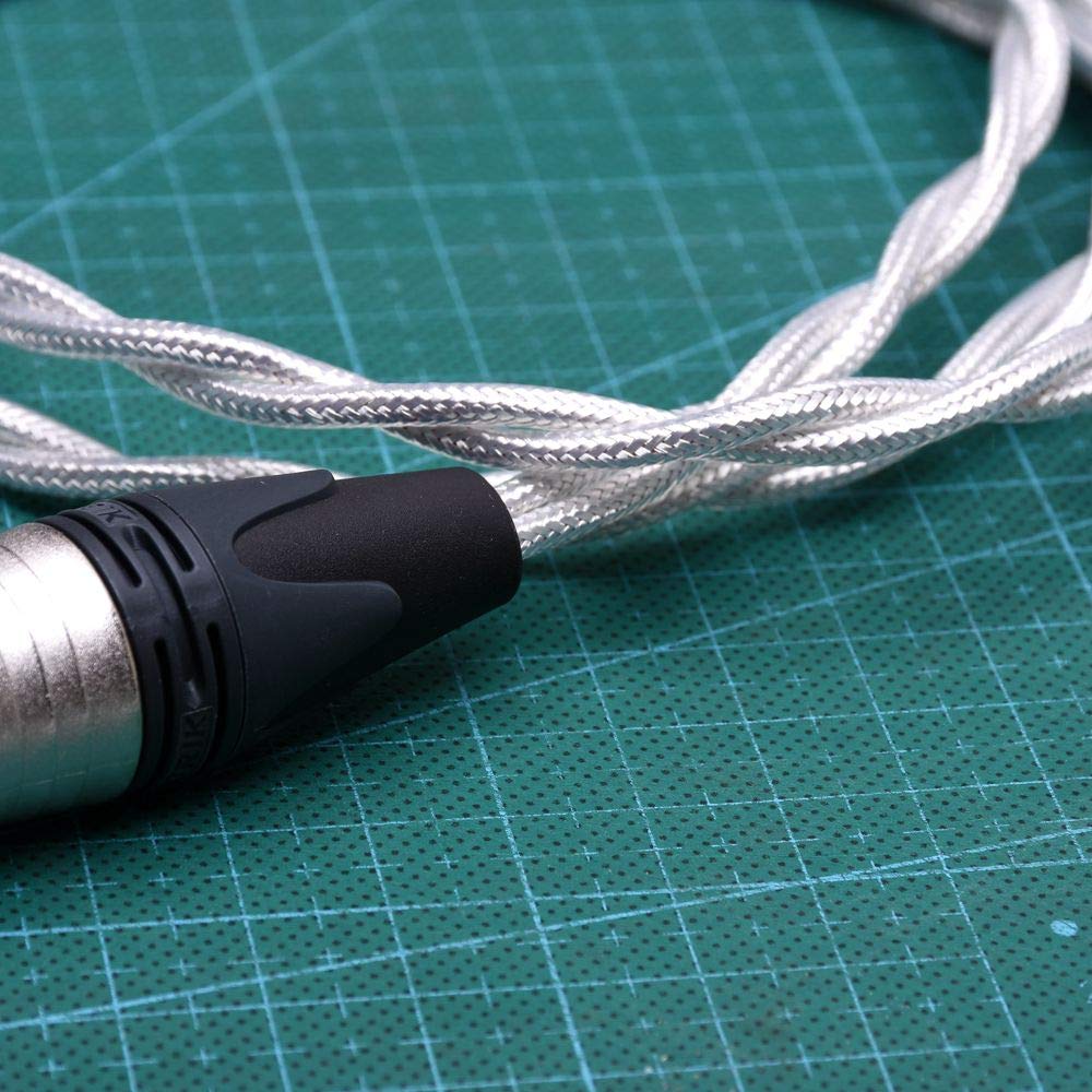 GAGACOCC 4pin XLR Male to 4.4mm Female Balanced Crystal Clear Silver Plated Shield Upgrade Extension Cable Audio Adapter Compatible for Sony NW-WM1Z 1A MDR-Z1R TA-ZH1ES PHA-2