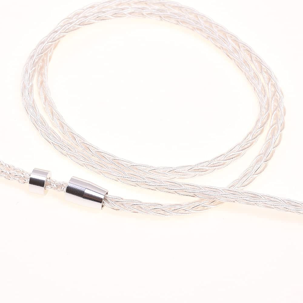 GAGACOCC Soft TPE Clear 8 Cores Silver Plated Headphones Upgrade Cable Dual 3.5mm Compatible for Hifiman Arya HE1000se HE4XX HE400I Ananda