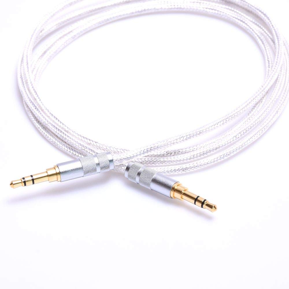 GAGACOCC 1.2M (4Feet)3.5mm Male to 3.5mm Male AUX Headphone Extension Cable HiFi Cable Crystal Clear Silver Plated Shield Cable Audio Adapter Upgrade Cable