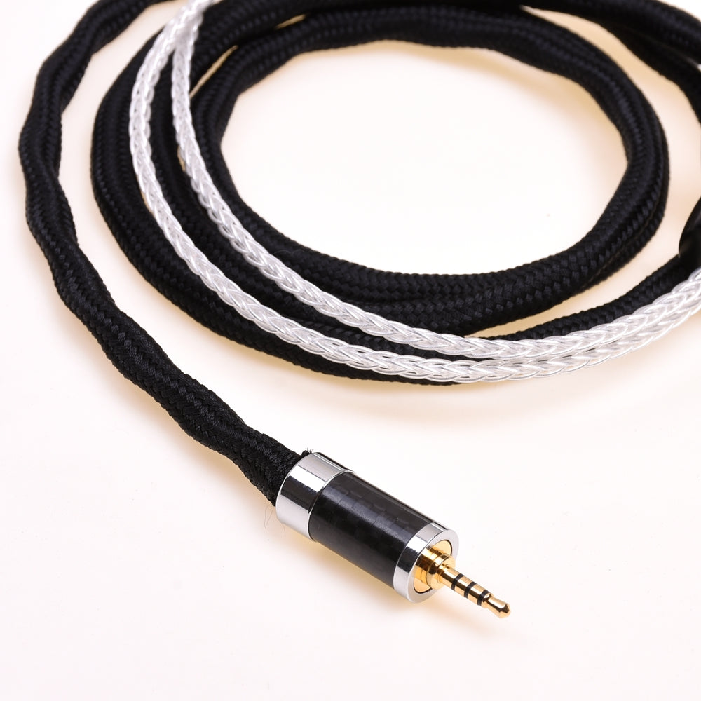 GAGACOCC Black 16 Cores 5N Silver Plated Headphone Upgrade Extension Cable Compatible for Sennheiser HD800 HD800S
