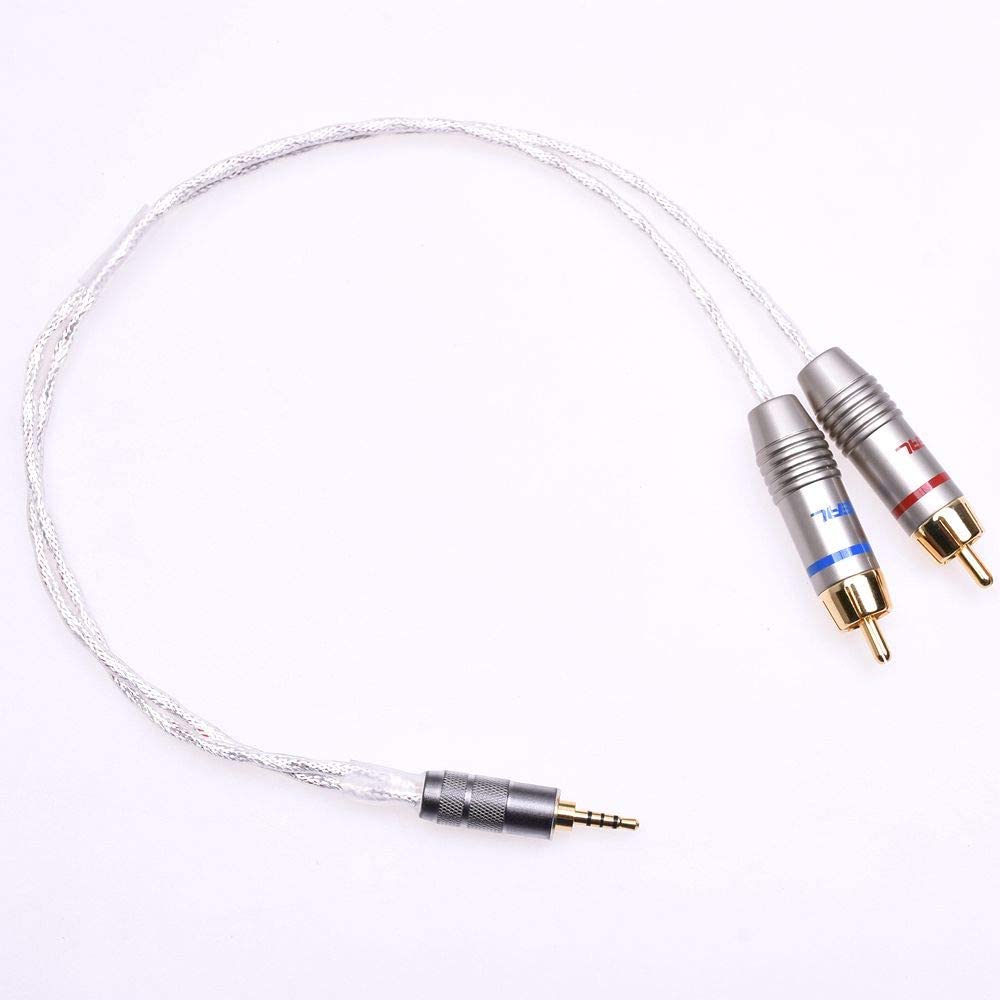 GAGACOCC 2.5mm TRRS Male to 2 RCA Male Balanced Audio Adapter Upgrade Cable for Astell&Kern SP1000 AK100II AK120II AK240 AK380 AK320 DP-X1 onkyo DP-X1A FIIO X5