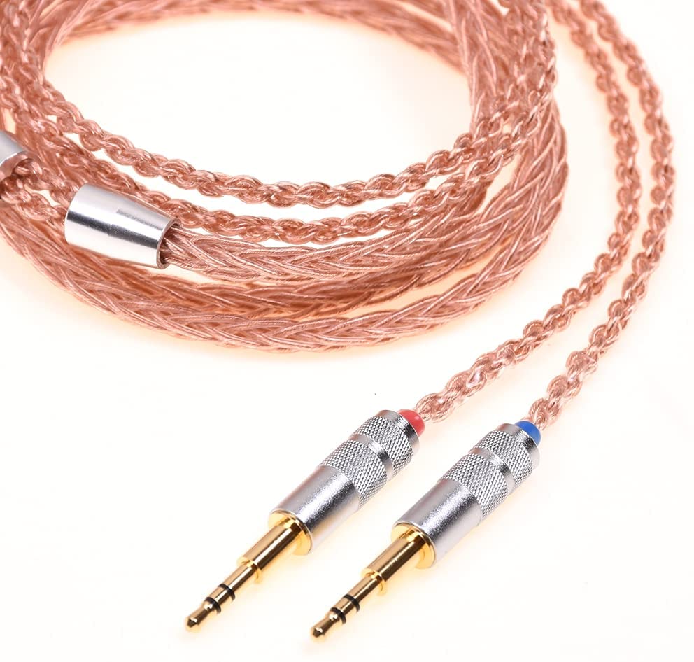 GAGACOCC Soft TPE Clear 8 Cores 5N OFC Headphones Upgrade Cable Dual 2.5mm Compatible for Hifiman HE1000 HE400S He400i HE560 Oppo PM-1 PM-2