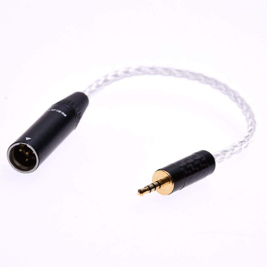GAGACOCC 2.5mm TRRS Male to Mini 4Pin XLR Male Balanced Silver Plated Cable Adapter for RHA Balanced Adapter