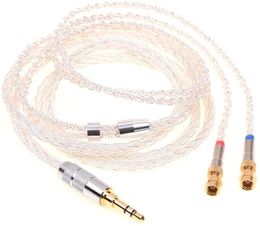 GAGACOCC Soft TPE Clear 8 Cores Silver Plated HiFi Headphones Upgrade Cable Dual SMC Compatible for Hifiman He-5 He-6 He-500 HE560