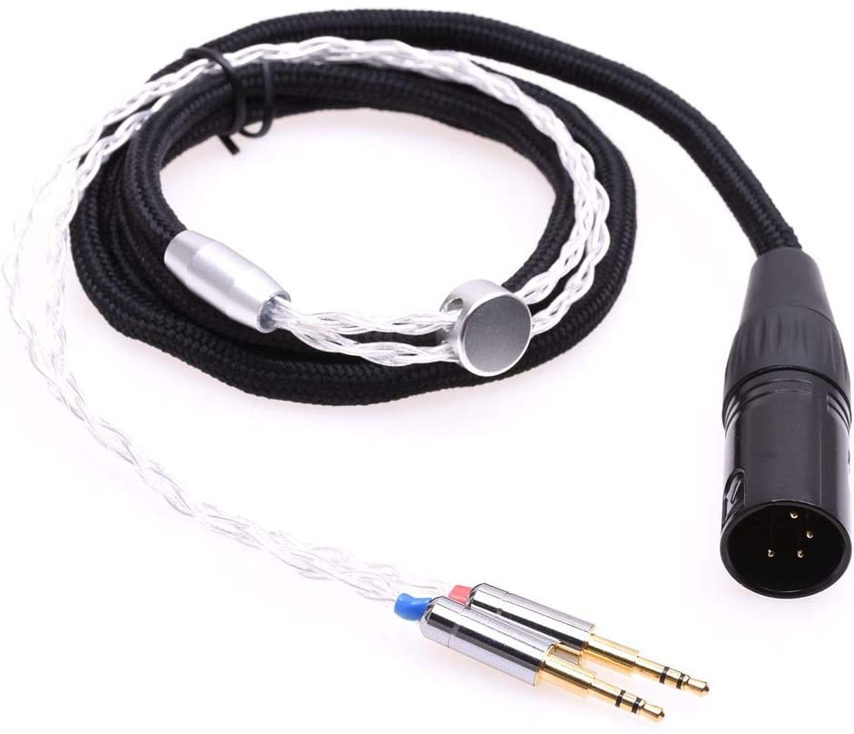 GAGACOCC Black sleeve 8 Cores Headphone Upgrade Silver Plated Cable 2x 2.5mm plug For Hifiman HE1000 HE400S He400i HE-X HE560 Oppo PM-1 PM-2