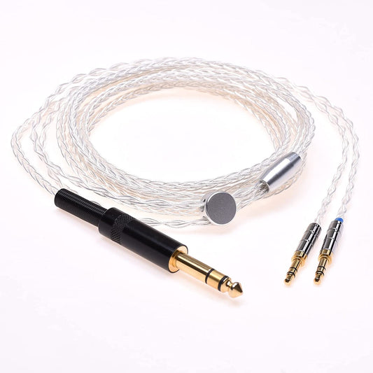 New 2X3.5mm Silver Plated Headphone Upgrade Cable for Hifiman Arya HE1000se HE5se HE6se HE4xx AH-D600 AH-D7100 AH-D7200 AH-D9200
