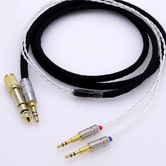 GAGACOCC Black 1.2m (4FT) 5N OCC Silver Plated Hi-End HiFi Headphone Upgrade Cable for Hifman HE1000 HE400S He400i HE560 HE-X Oppo PM-1 PM-2