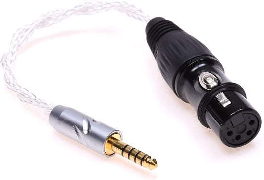4.4mm Adapter 16 Cores Silver Plated Cable 4.4mm Male to 4-Pin XLR Female Balanced Audio Adapter for Sony NW-WM1Z 1A MDR-Z1R TA-ZH1ES PHA-2