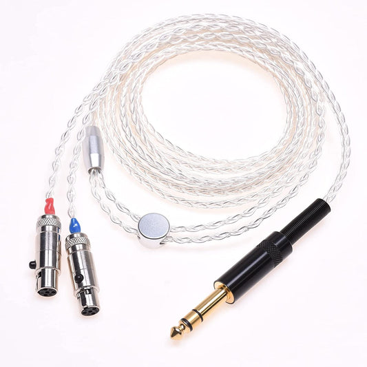 Silver Plated Headphone Upgrade Cable for ZMF Eikon Auteur Audeze LCD-2 LCD-3 LCD-4 LCD-X LCD-XC