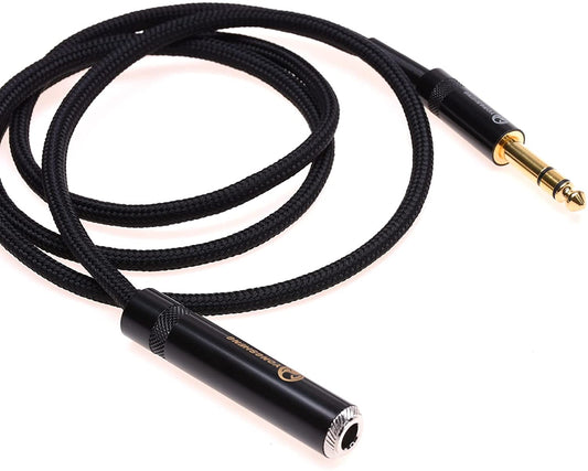 1/4 6.35mm Male to 6.35mm Female Headphone Extension Cable 8Cores Silver Plated HiFi Cable Audio Adapter