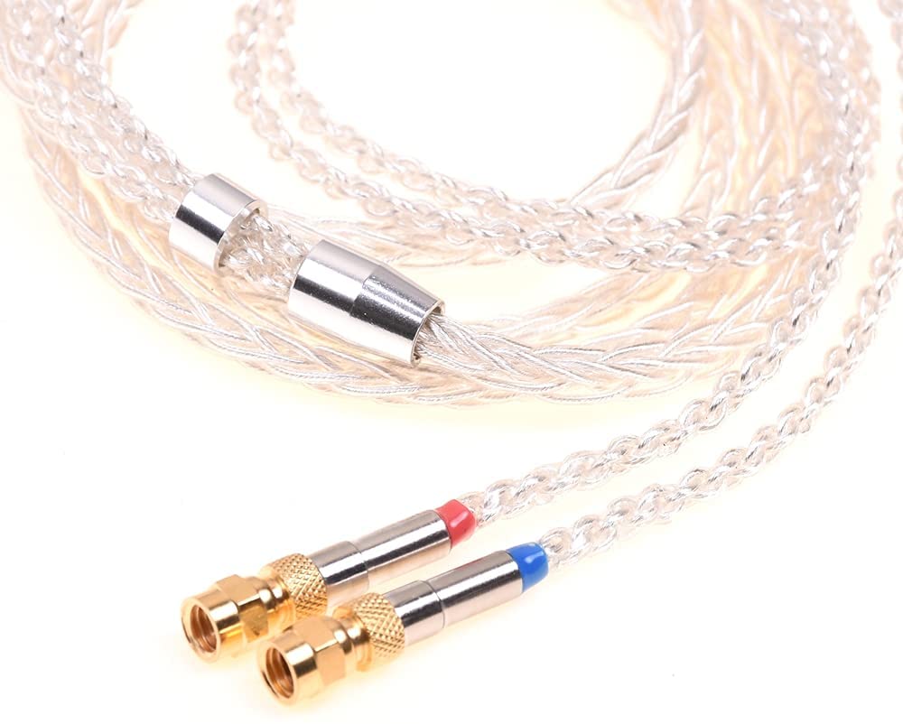 GAGACOCC Soft TPE Clear 8 Cores Silver Plated HiFi Headphones Upgrade Cable Dual SMC Compatible for Hifiman He-5 He-6 He-500 HE560