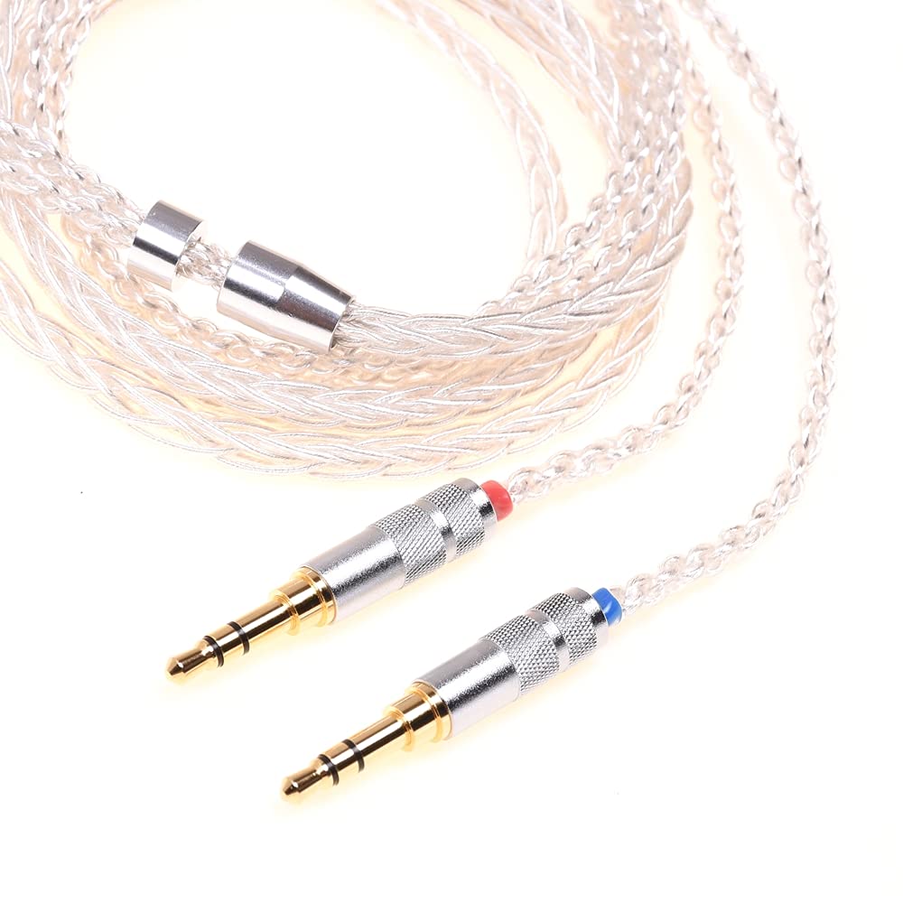 GAGACOCC Soft TPE Clear 8 Cores Silver Plated Headphones Upgrade Cable Dual 3.5mm Compatible for Hifiman Arya HE1000se HE4XX HE400I Ananda