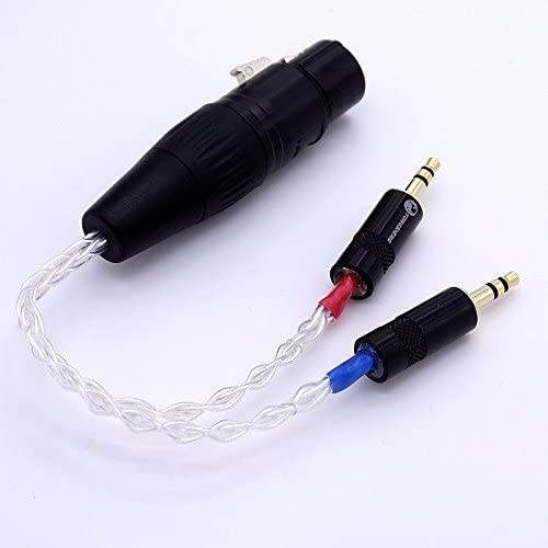 2X 3.5mm Male to 4-pin XLR Female Dual 3.5mm Headphone Cable for Sony PHA-3 Pono Player Headphone Audio Adapter