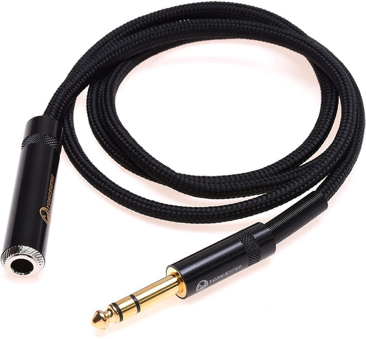 1/4 6.35mm Male to 6.35mm Female Headphone Extension Cable 8Cores Silver Plated HiFi Cable Audio Adapter