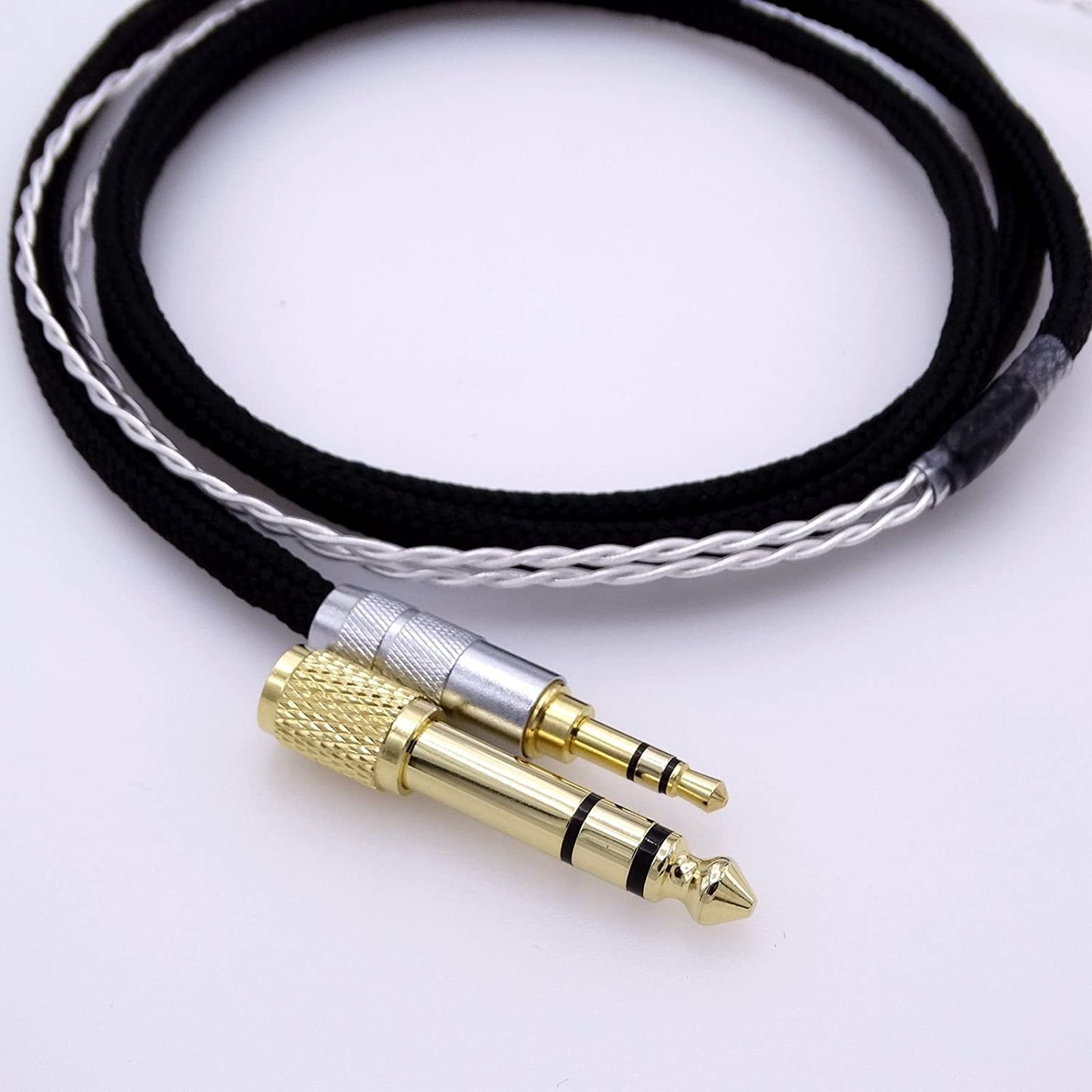 GAGACOCC Black 1.2m (4FT) 5N OCC Silver Plated Hi-End HiFi Headphone Upgrade Cable for Hifman HE1000 HE400S He400i HE560 HE-X Oppo PM-1 PM-2