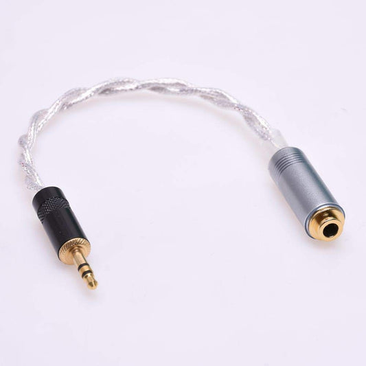 GAGACOCC 3.5mm Male to 4.4mm Female Balanced Crystal Clear Silver Plated Shield Audio Adapter for Sony NW-WM1Z 1A MDR-Z1R TA-ZH1ES PHA-2 Upgrade Extension Cable