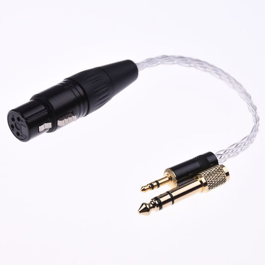 GAGACOCC 4-pin XLR to 3.5mm 8 cores Flat Braid pcocc Silver Plated Cable 3.5mm Male to 4 pin XLR Female Balanced HiFi Cable Audio Adapter