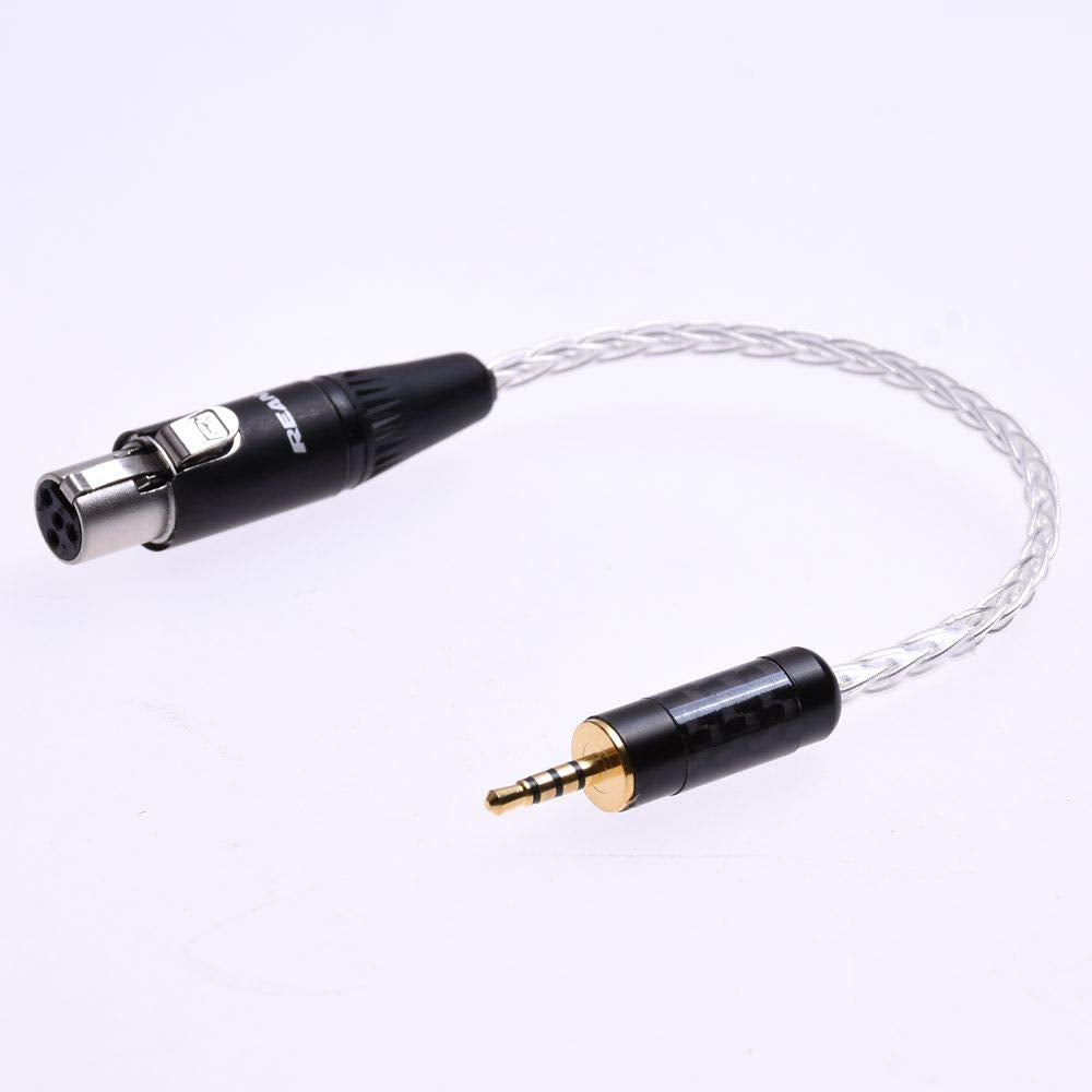 GAGACOCC 2.5mm TRRS Male to Mini 4Pin XLR Male Balanced Silver Plated Cable Adapter for RHA Balanced Adapter
