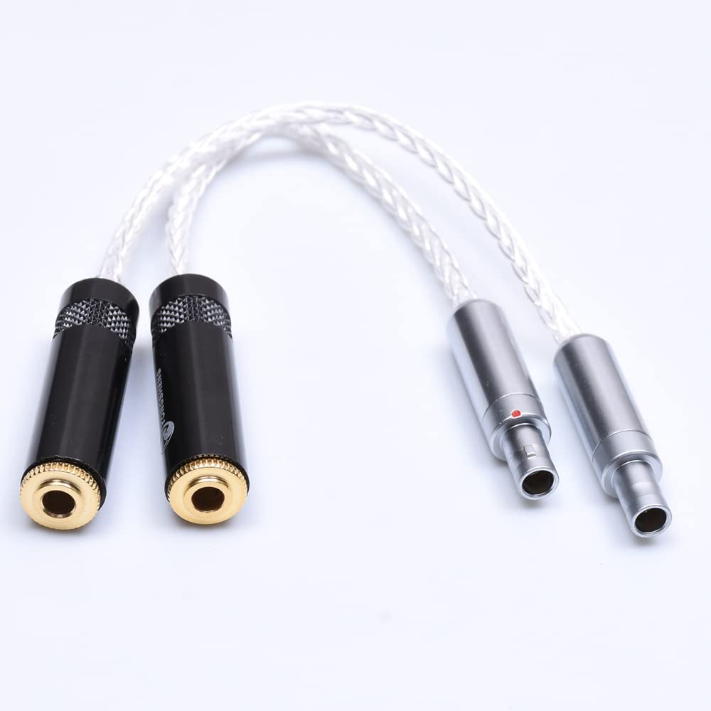 10cm 8 Cores Clear Silver Plated Cable Audio Adapter for Sennheiser HD800 HD800S to Dual 3.5mm Female