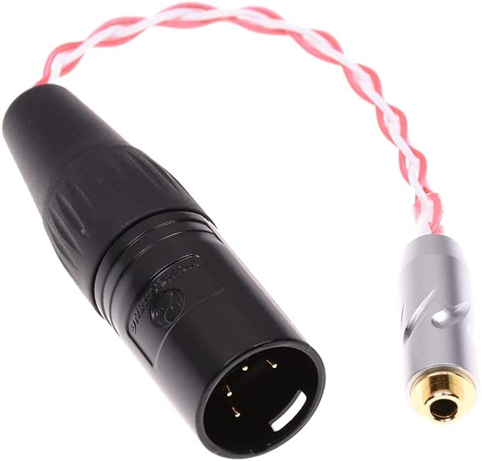 Red/White Cable 4 pin XLR Male to 3.5mm trrs Balanced Female Audio Adapter Cable Compatible for HiFiman 3.5mm trrs Connector