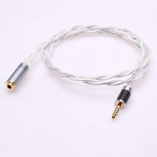 GAGACOCC 4.4MM Male to 4.4MM Female Balanced Crystal Clear Silver Plated Shield Audio Adapter Upgrade Headphone Extension Cable for Sony NW-WM1Z 1A MDR-Z1R TA-ZH1ES PHA-2