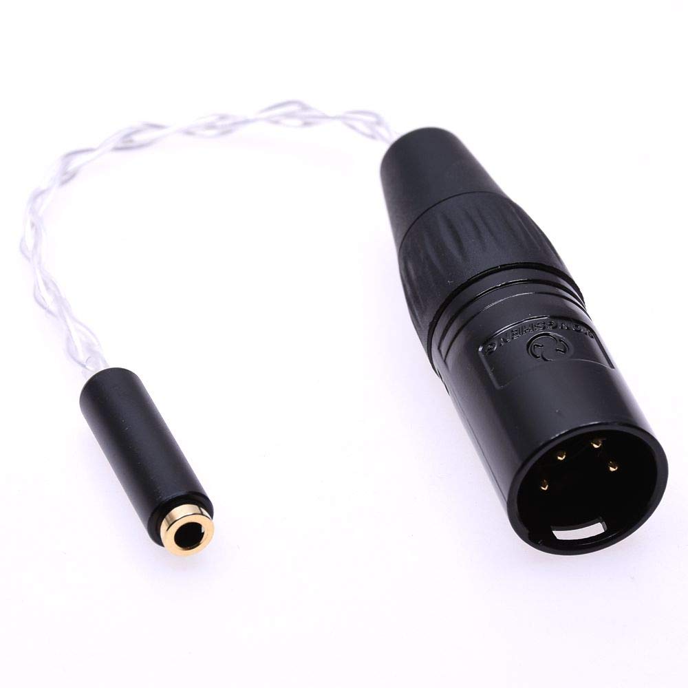 GAGACOCC Silver Plated 4 Pin XLR Male Balanced to 3.5MM TRRS Female Balanced Audio Adapter Cable