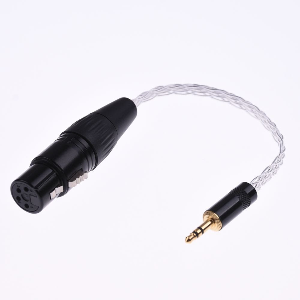 GAGACOCC 4-pin XLR to 3.5mm 8 cores Flat Braid pcocc Silver Plated Cable 3.5mm Male to 4 pin XLR Female Balanced HiFi Cable Audio Adapter