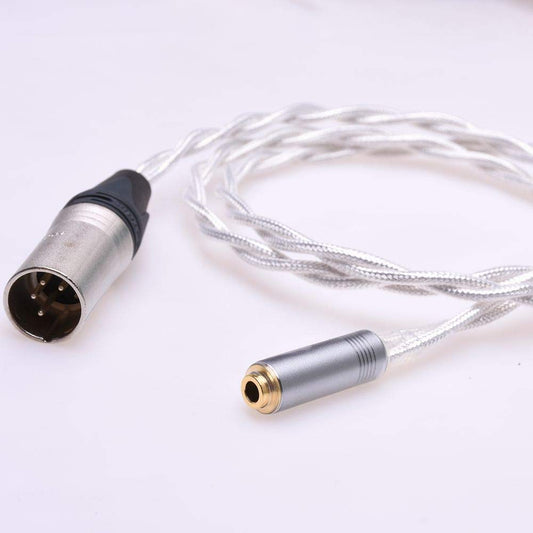 GAGACOCC 4pin XLR Male to 4.4mm Female Balanced Crystal Clear Silver Plated Shield Upgrade Extension Cable Audio Adapter Compatible for Sony NW-WM1Z 1A MDR-Z1R TA-ZH1ES PHA-2