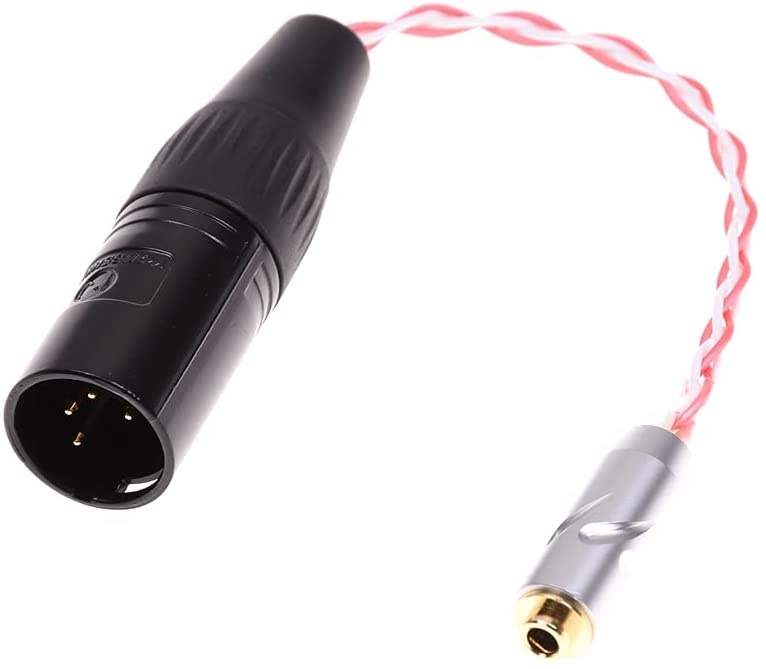 Red/White Cable 4 pin XLR Male to 3.5mm trrs Balanced Female Audio Adapter Cable Compatible for HiFiman 3.5mm trrs Connector