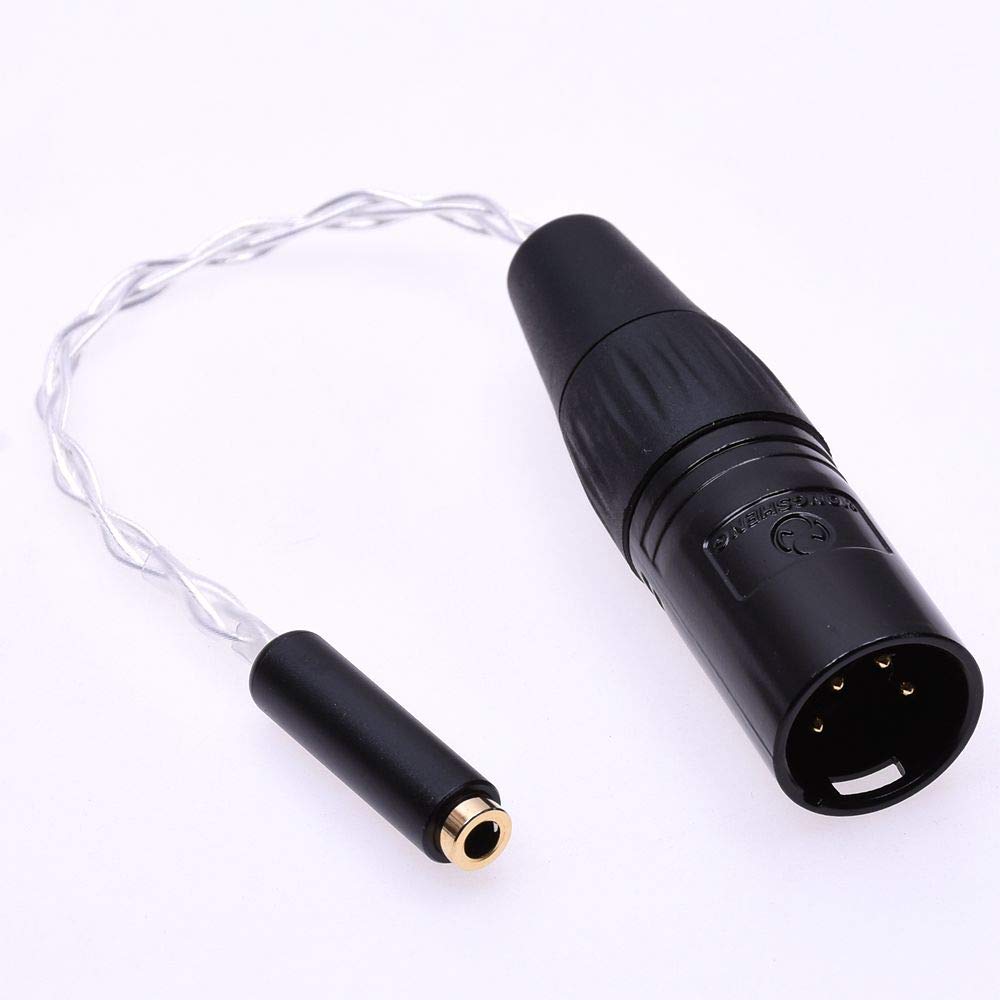GAGACOCC Silver Plated 4 Pin XLR Male Balanced to 3.5MM TRRS Female Balanced Audio Adapter Cable