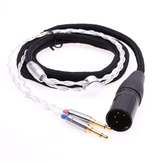 GAGACOCC Black Sleeve 8 Cores Silver Plated Headphone Upgrade Cable Mono 3.5mm Plug for Hifiman Arya HE1000se HE5se HE6se HE4xx AH-D600 AH-D7100 AH-D7200 AH-D9200