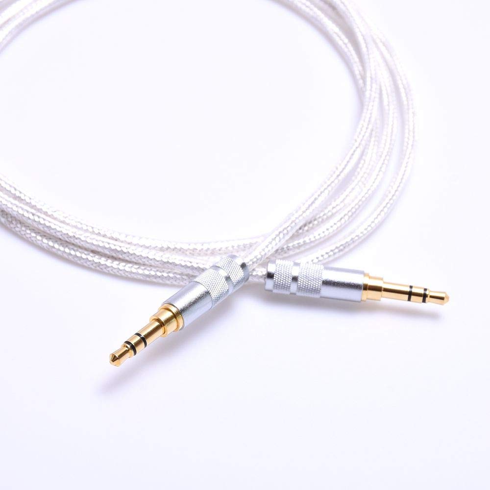 GAGACOCC 1.2M (4Feet）3.5mm Male to 3.5mm Male AUX Headphone Extension Cable HiFi Cable Crystal Clear Silver Plated Shield Cable Audio Adapter Upgrade Cable