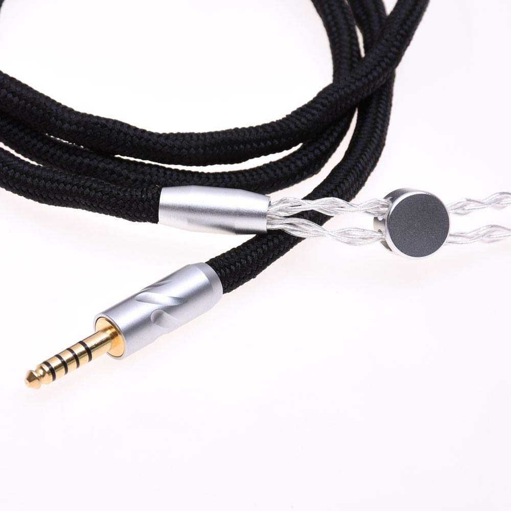 GAGACOCC Black Sleeve 8 Cores Silver Plated Headphone Upgrade Cable Mono 3.5mm Plug for Hifiman Arya HE1000se HE5se HE6se HE4xx AH-D600 AH-D7100 AH-D7200 AH-D9200