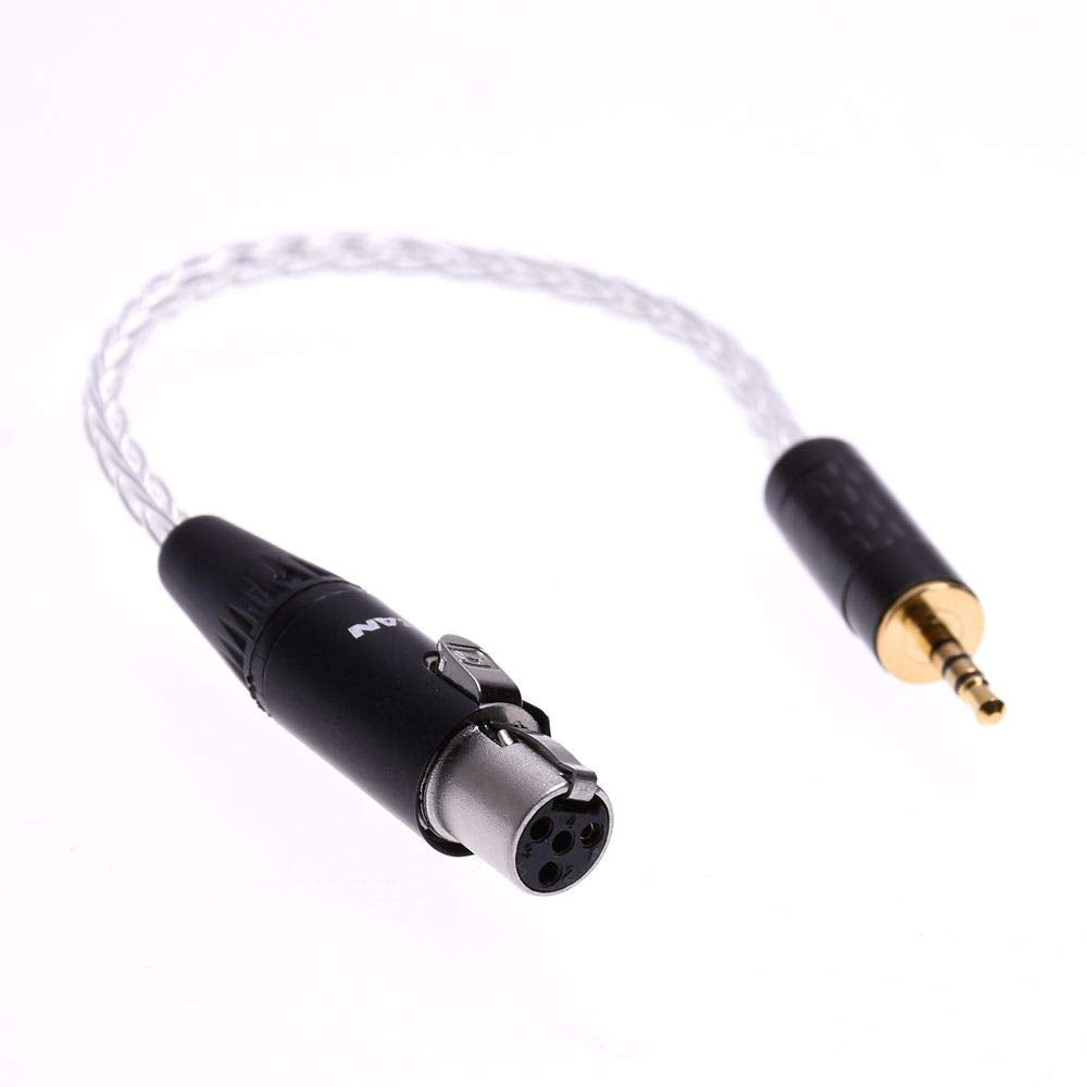GAGACOCC 2.5mm TRRS Male to Mini 4Pin XLR Male Balanced Silver Plated Cable Adapter for RHA Balanced Adapter