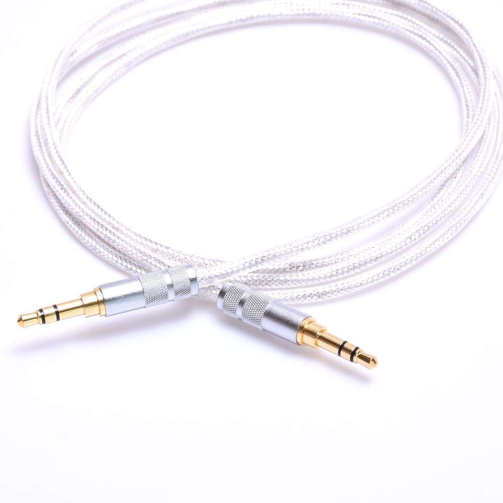 GAGACOCC 1.2M (4Feet）3.5mm Male to 3.5mm Male AUX Headphone Extension Cable HiFi Cable Crystal Clear Silver Plated Shield Cable Audio Adapter Upgrade Cable