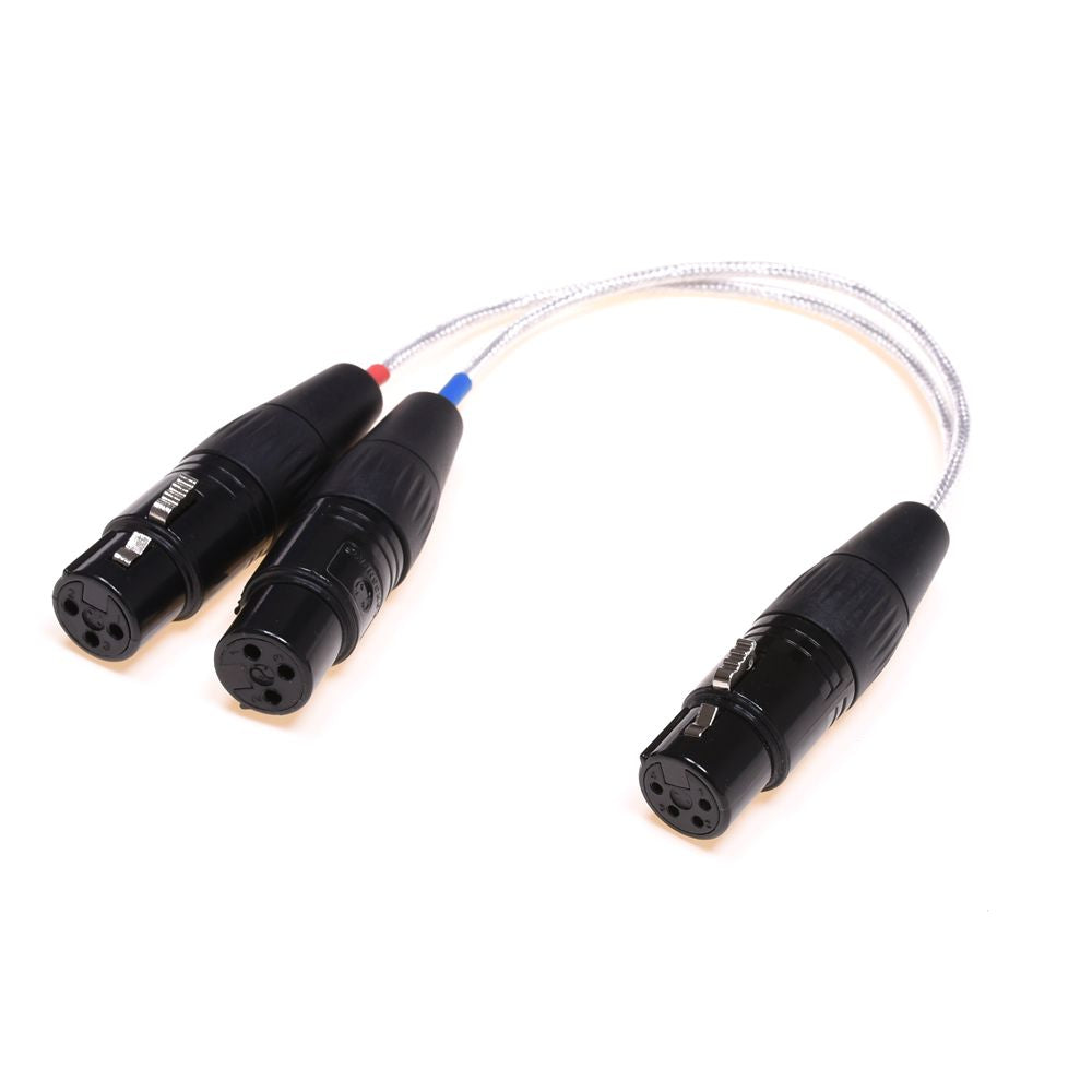 XLR 2X 3Pin XLR Female to 4 Pin XLR Female Balanced Audio Adapter Cable XLR Female to Female Cable 20CM