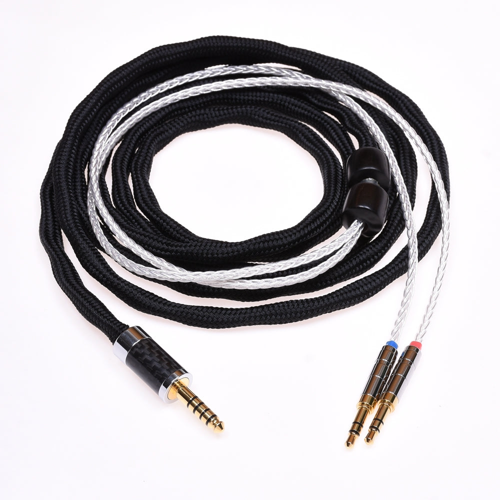 Dual 3.5mm 16 Cores Silver Plated HiFi Cable for Hifiman Arya HE1000se HE5se HE6se HE4xx Denon AH-D7200 AH-D9200 Headphone Upgrade Cable Extension