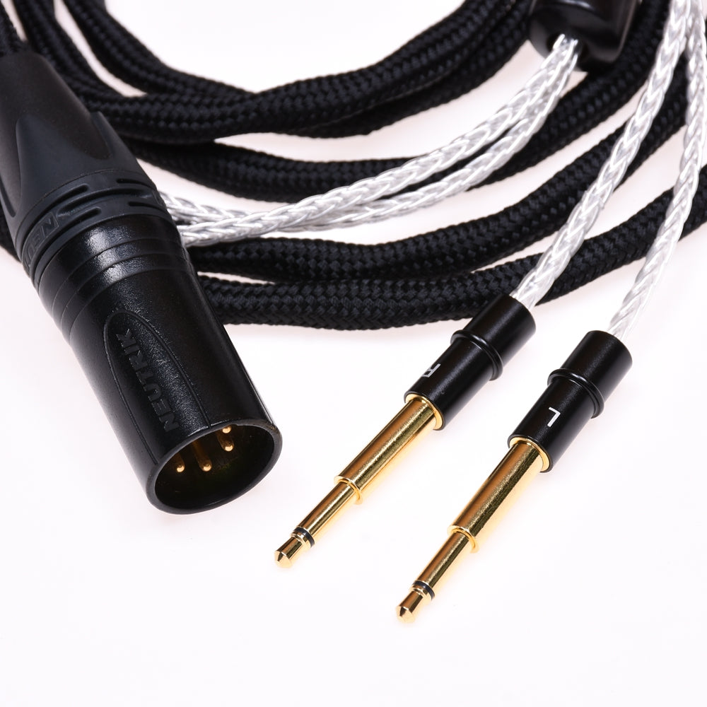 GAGACOCC Black 16 Cores Silver Plated Cable Compatible for Meze 99 Classics Neo Headphone Upgrade Cable Extension Cord