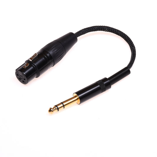 GAGACOCC DIY TRS Audio Adapter 1/4 6.35mm Male to 4-pin XLR Female Balanced Headphone HiFi Cable