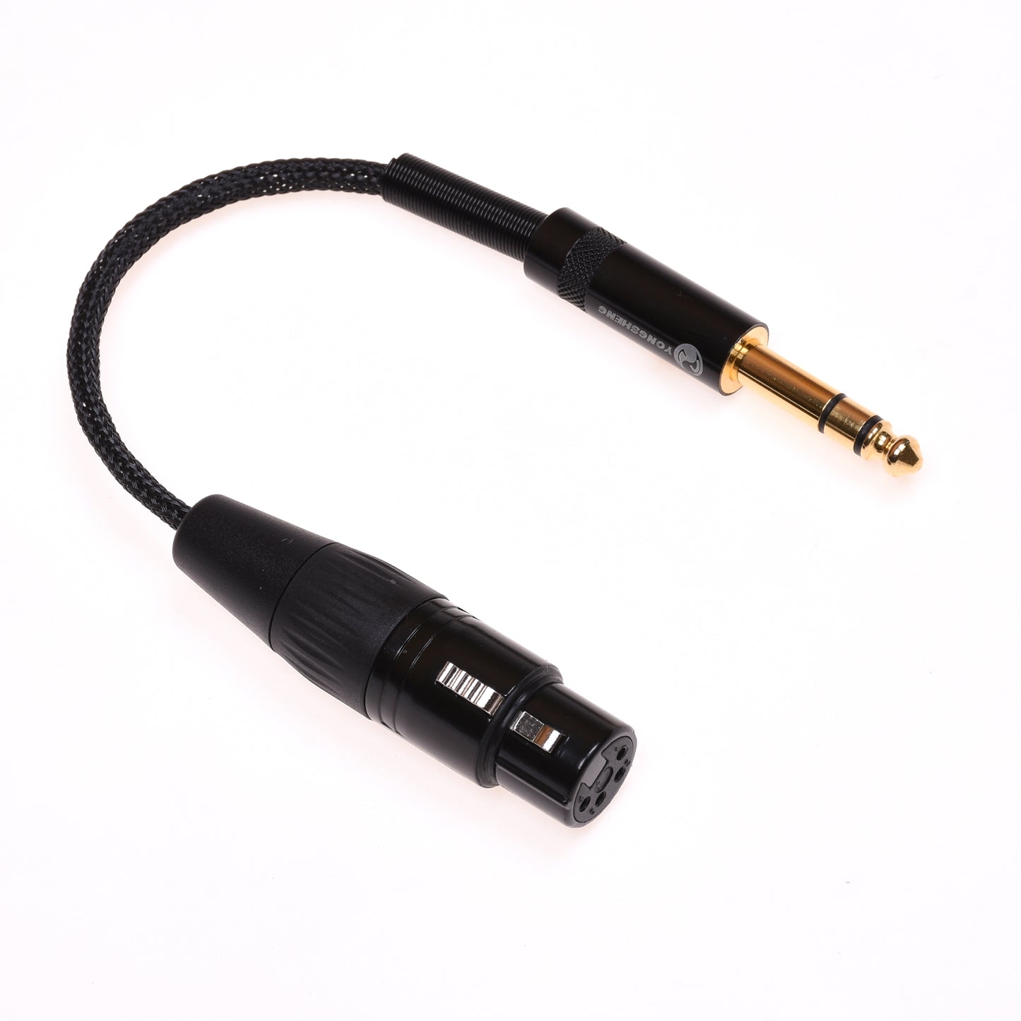 GAGACOCC DIY TRS Audio Adapter 1/4 6.35mm Male to 4-pin XLR Female Balanced Headphone HiFi Cable