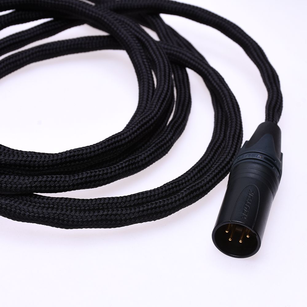 GAGACOCC Black 16 Cores 5N Silver Plated Headphone Upgrade Extension Cable Compatible for Sennheiser HD800 HD800S