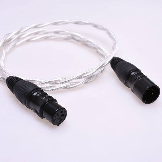 4 Pin XLR Male to 4-Pin XLR Female Balanced Extension Cable Crystal Clear Silver Plated Shield Cable Balanced Audio Cable