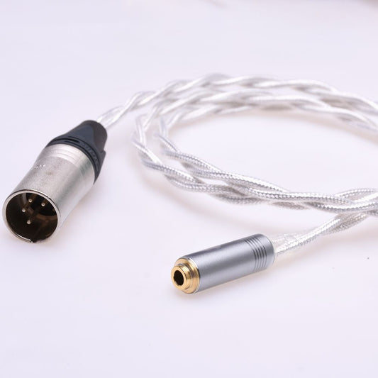 GAGACOCC 4pin XLR Male to 4.4mm Female Balanced Crystal Clear Silver Plated Shield Upgrade Extension Cable Audio Adapter Compatible for Sony NW-WM1Z 1A MDR-Z1R TA-ZH1ES PHA-2