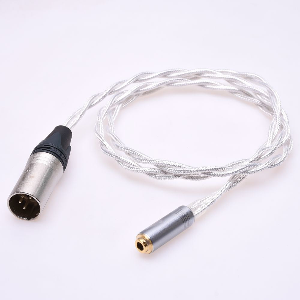 GAGACOCC 4pin XLR Male to 4.4mm Female Balanced Crystal Clear Silver Plated Shield Upgrade Extension Cable Audio Adapter Compatible for Sony NW-WM1Z 1A MDR-Z1R TA-ZH1ES PHA-2